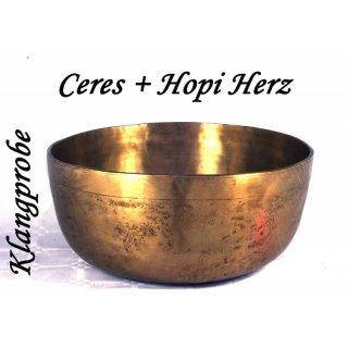 Tibetische Klangschale CERES + ERDE HOPI HERZTON HRPROBE 1758g KM80-118-kk